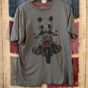 Panda riding a motorcycle boys graphic tee
